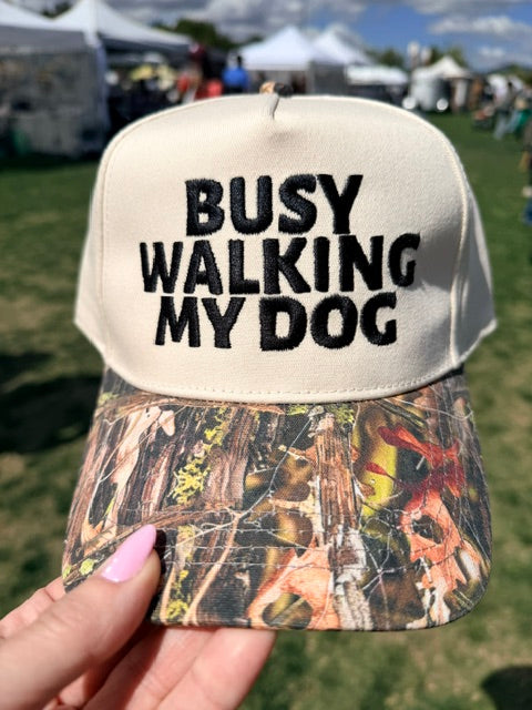 Busy Walking My Dog Trucker Hat
