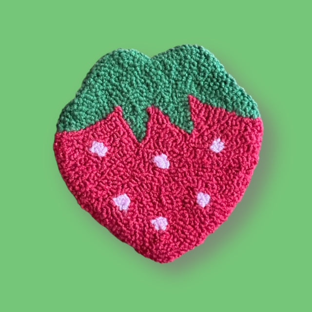 Strawberry Mug Rug Coaster