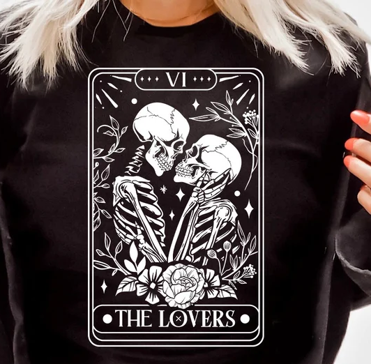 Skeleton Love Tarot Card Sweatshirt