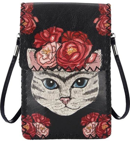 Floral Cat Crossbody Bag - oddsandendz