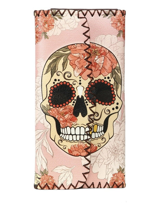 Skull Floral Wallet - oddsandendz